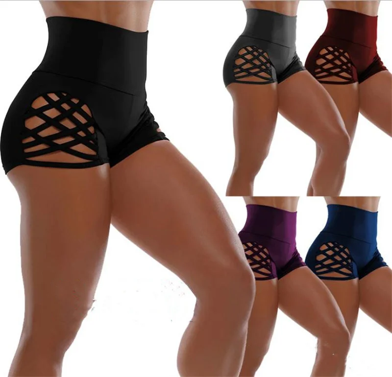 

Women Sexy Yoga Shorts High Waist Leggings Girls Workout Fitness Gym Yoga Pants Breathable Butt Lift Sport Shorts Pole Dance, Black/navy blue