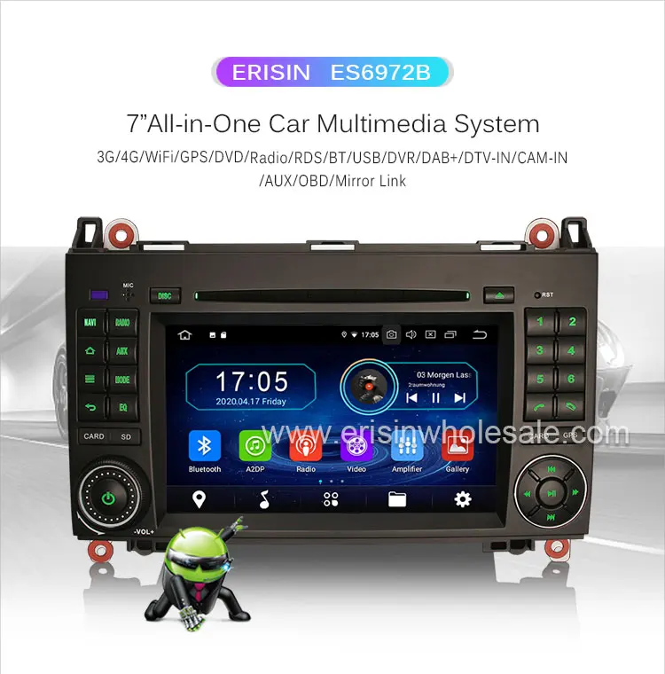 Erisin 9"DAB+Autoradio Android 10.0 for Mercedes Benz SMART WIFI Canbus Carplay DSP RDS 