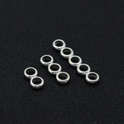 

Hot Sale DIY Jewelry Making Findings Hoops With 2 Holes Can Insert Gemstone Beads 925 Sterling Silver Spacers