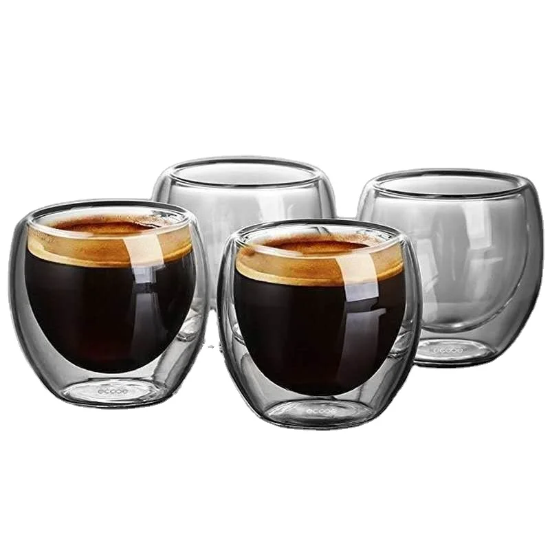 

China Best Quality 80ML 150ML 250ML 350ML450ML Double Wall Shot Glass Espresso Coffee Cup