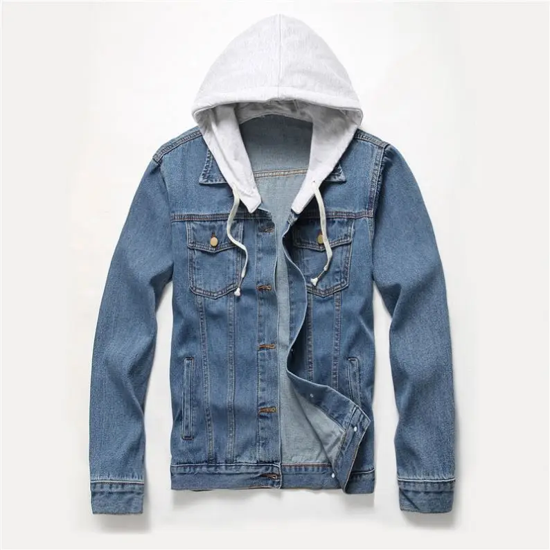 jean jacket with hoodie mens