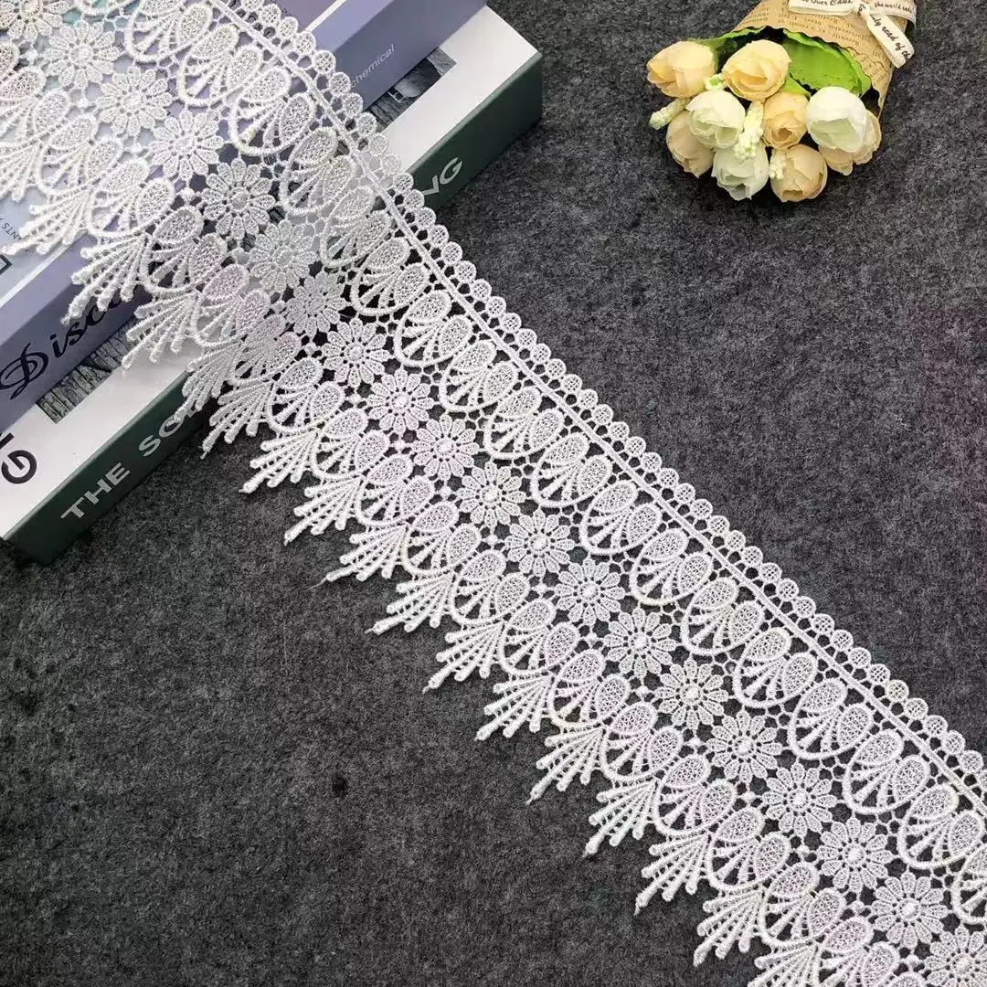 

100%polyester water-soluble embroidery lace trim for clothing