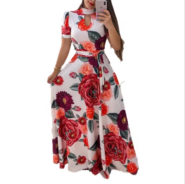 summer short sleeve maxi dresses