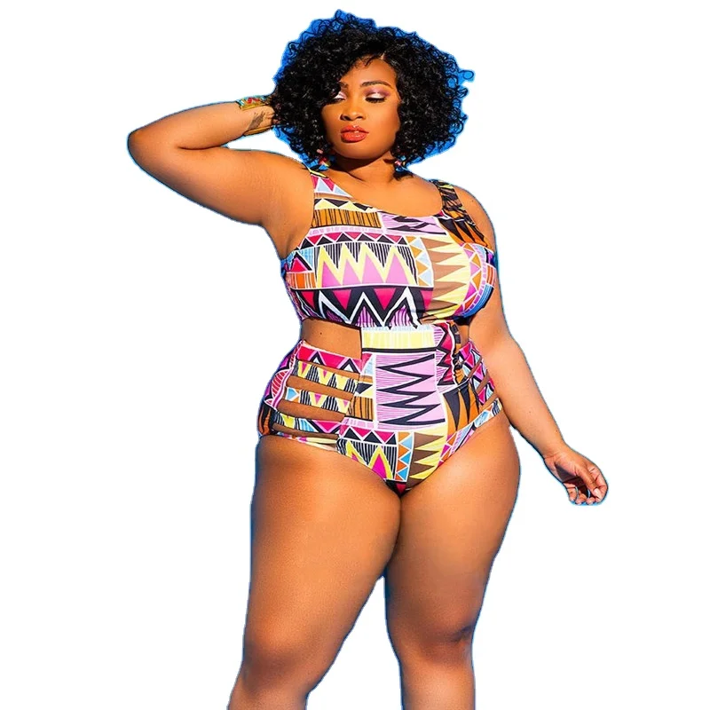 

PSWS2035 High Quality 1 Piece Swimsuit African Print Bathing Suits Ladies Plus Size Swimwear, As show