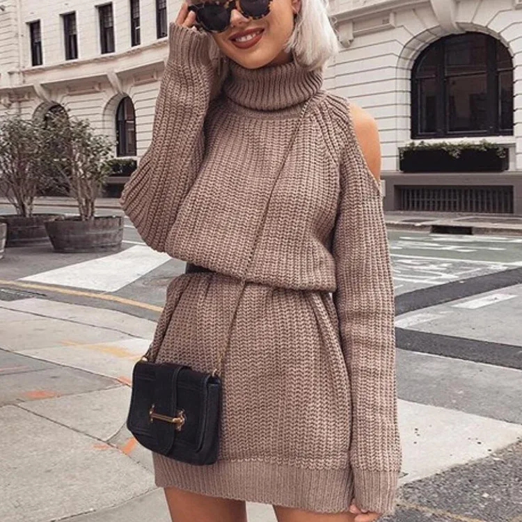 

2019 Wholesale Cheap Korean Woman Plus Size Sexy Rib Knitting Pattern Juniors Sweater Winter Fashion Dress