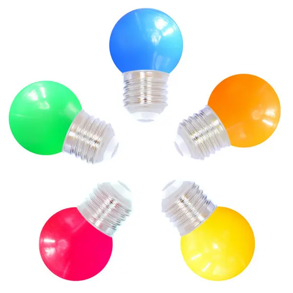 G45 Mini LED Color Light Bulb 1W 1.5W 3W  E26 E27 Base Decorative Bulbs Yellow Green Red Blue for home festival decorative