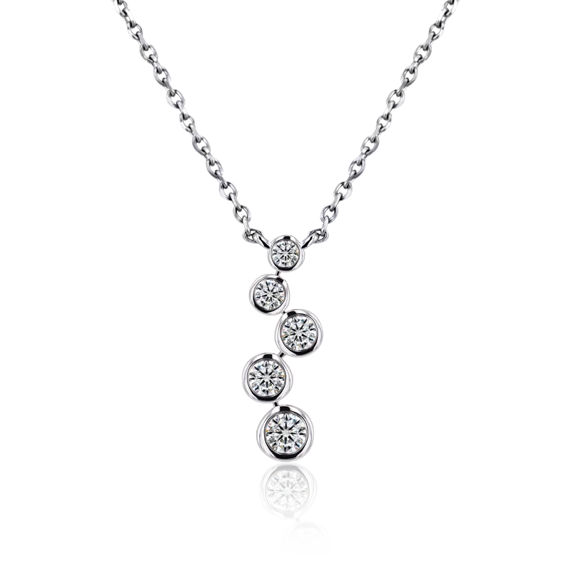 

starsgem high quality custom jewelry AUMP173 lab grown diamond 18k white gold necklace