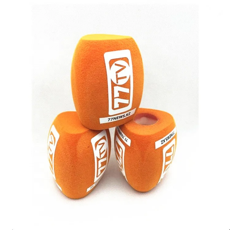 Print logo microphone foam windscreen TV broadcast mic sponge windshield 30mm hole diameter