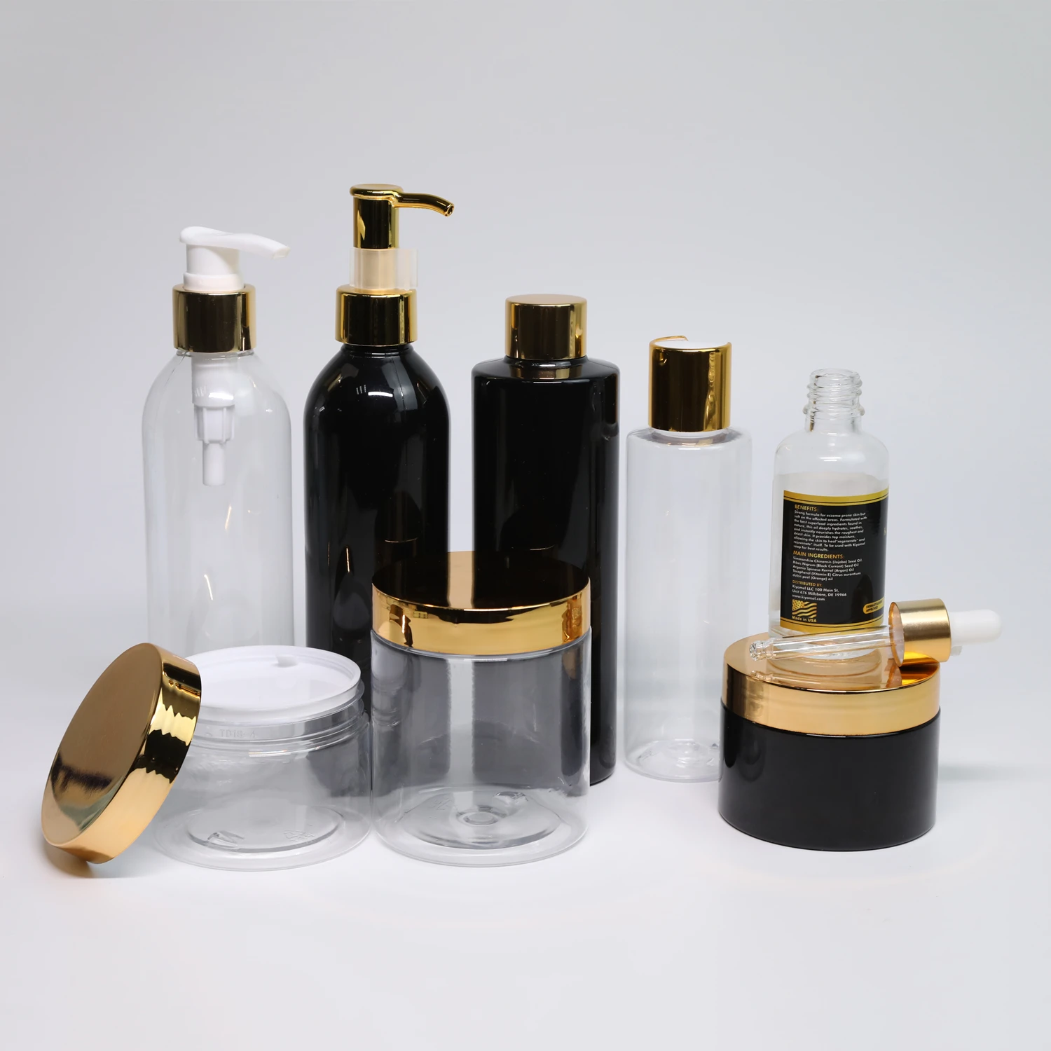 

240ml 8oz BPA Free PET Plastic Cylinder Pump Bottles for Cleansing Oil Makeup Lotion