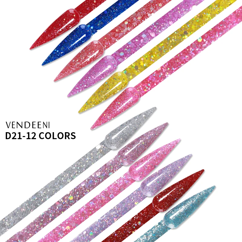 

VENDEENI Glitter Pink Super Shiny Gel Polish wholesale nail gel polishuv led soak off nail gel polish