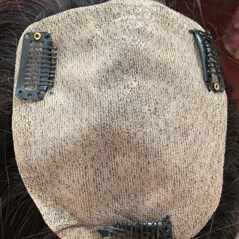 

TP High Quality 12x13cm Curly Natural Black Woman New Silk Base With Clips Human Hair Topper