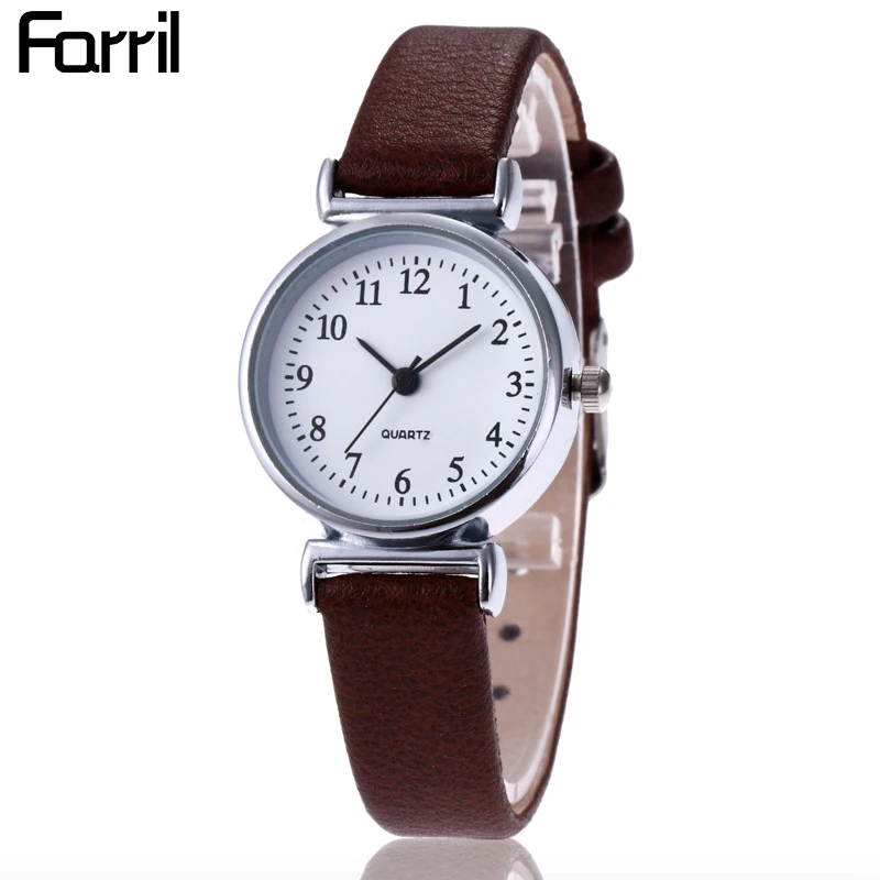 

WT0026 Minimalist Brown Leather Ladies Quartz Wrist Watch Fashion Elegant Casual Girl Clock Watches