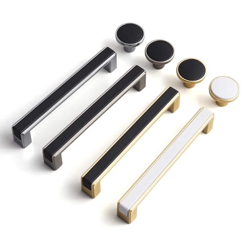 Oukali European Modern Double Color Funky Furniture Handle Kitchen Drawer Wardrobe Knobs and Handle Pull