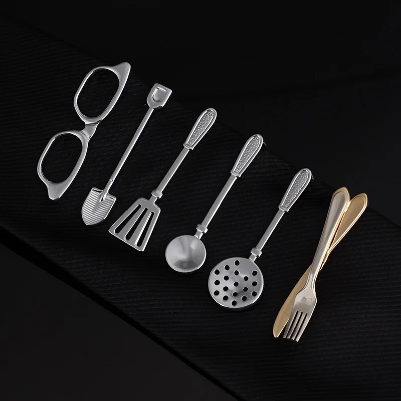 

Popular Pen Spoon Tie Bar Vintage Copper Designer Tie Clips Men Accessories Tie Pins For Men