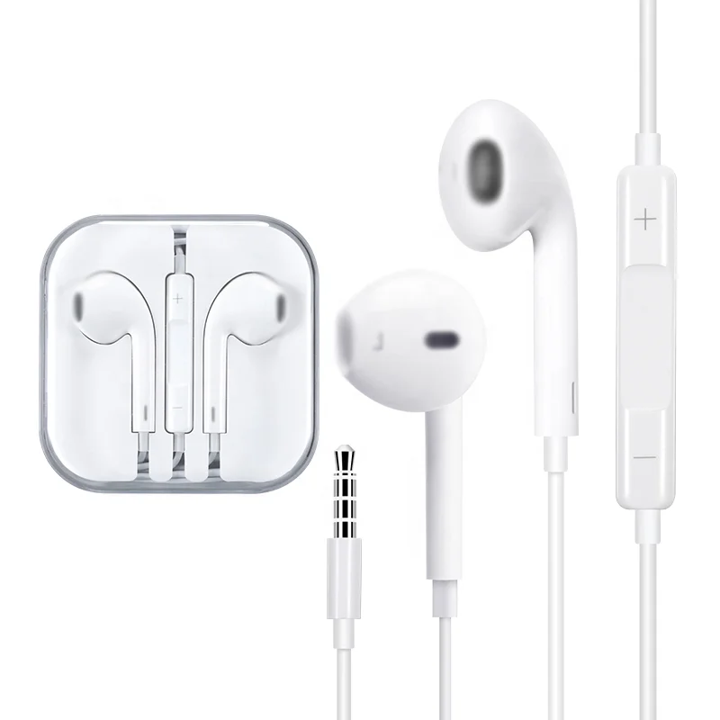 

3.5mm jack wire earphone headphones headset TWS In Ear bass mini wired earbuds For iPhone android earphones, White