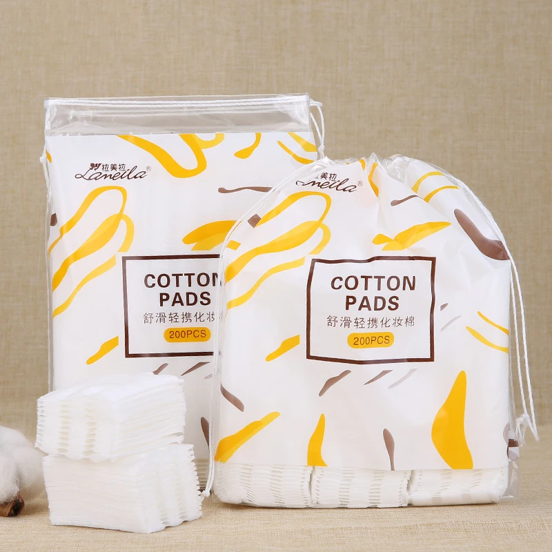 

Custom 200pcs/bag face cotton pad cleansing makeup remover facial cotton wool pads B201, White,pink