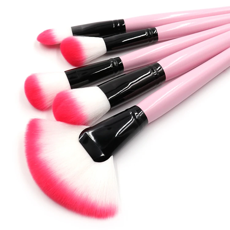 

High-quality hot-selling customized ladies 24 professional pink handle eyeshadow brushes, foundation makeup brushes hudavioji