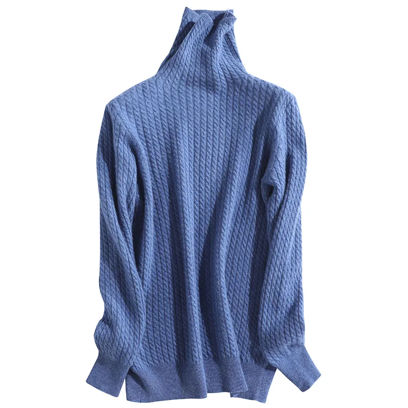 

Wholesale Winter Autumn Women Slim Turtleneck Knit 35% Wool Nylon Pullover Acrylic Sweater