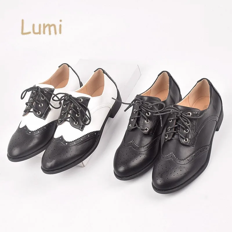 

Ladies Boyfriend flat Platform lace up dress casual Shoes