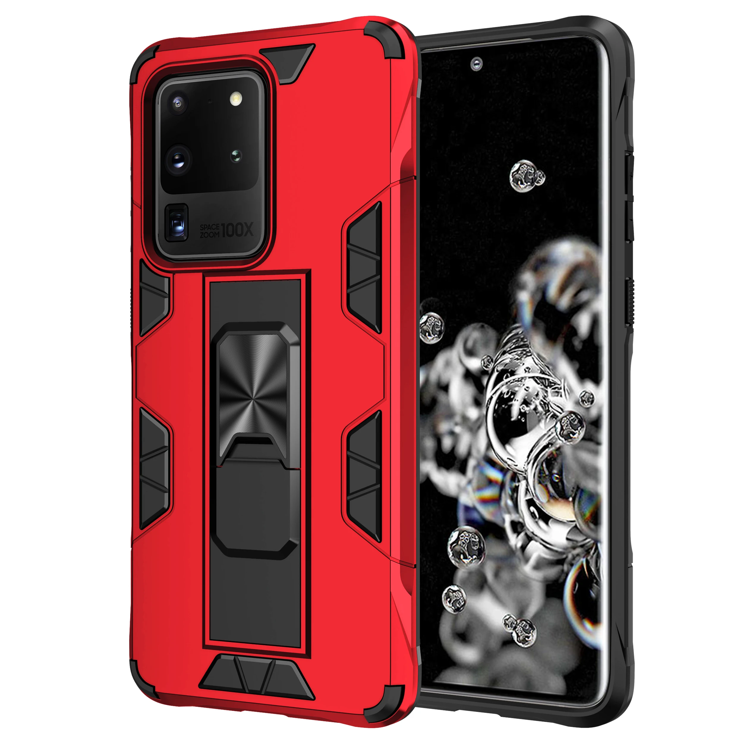

Anti-Fall Shockproof TPU PC Stand Hidden Waterproof Phone Shell Case Cover For Samsung Galaxy S21 S20 Ultra Plus NOTE 20 10 Pro