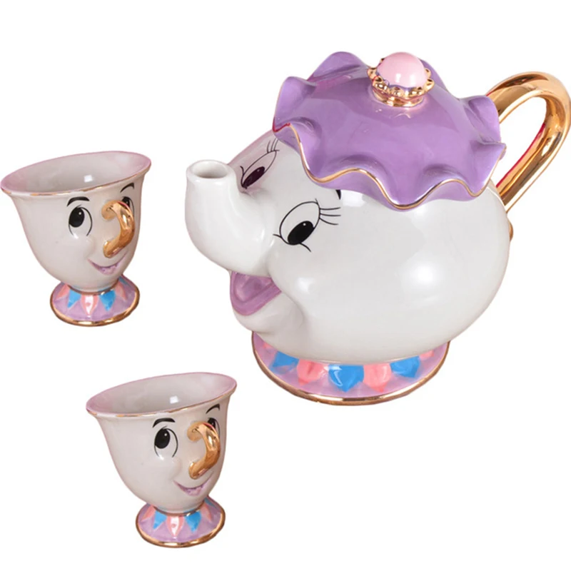 

New beauty and the beast Mrs. potts chip porcelain tea pot cup sets teapot