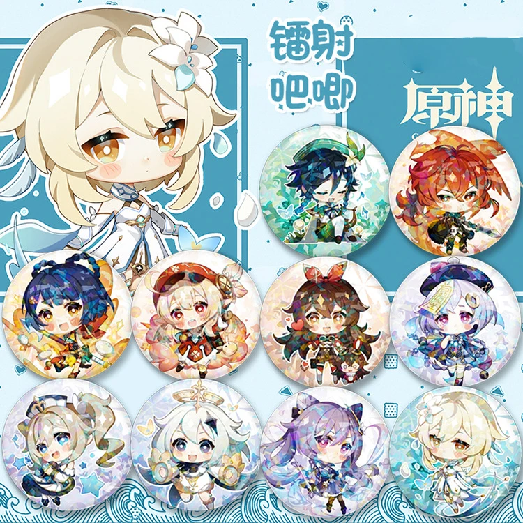 

Genshin Impact Laser Badge Game Venti Traveler Parmonklee Character Brooch