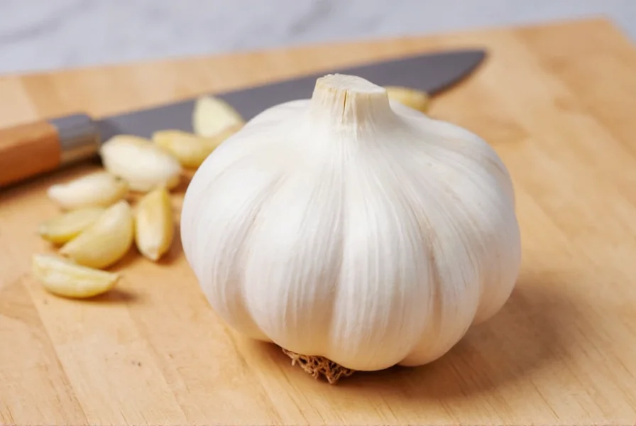Different garlic varieties showing size variations between cloves
