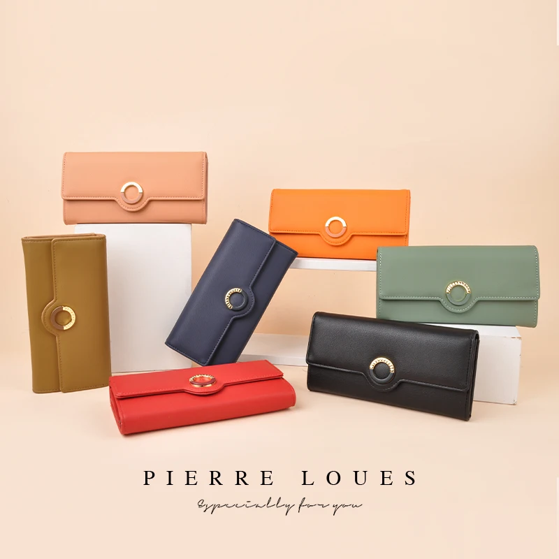 

New High Capacity Woman Hasp Long Wallet Nubuck Leather Wallet 3 Folds Card Holder Purse Simple Women Fashion Phone bag