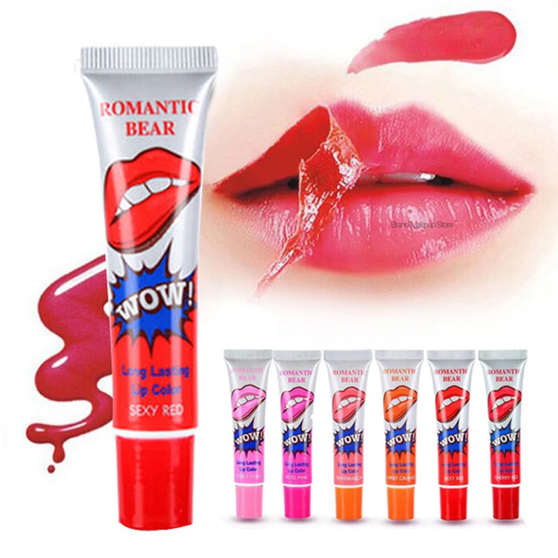 

Romantic Bear 6 Colors Peel Off Lipstick Magic Matte Sexy Red Make up Long-lasting Lip Gloss Beauty Wow Impermeavel Lipstick