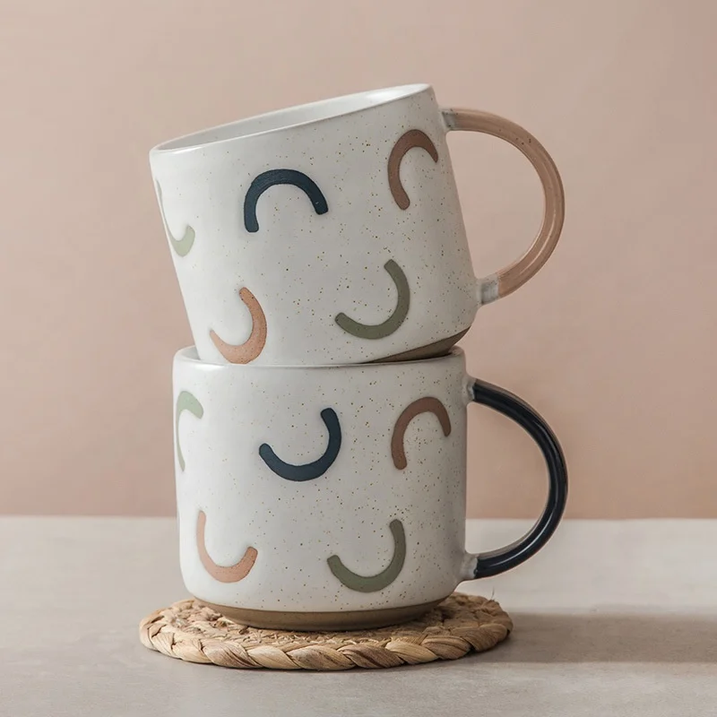 

ins Nordic color glaze ceramic home breakfast milk cup creative stoneware coffee cup couple water mug