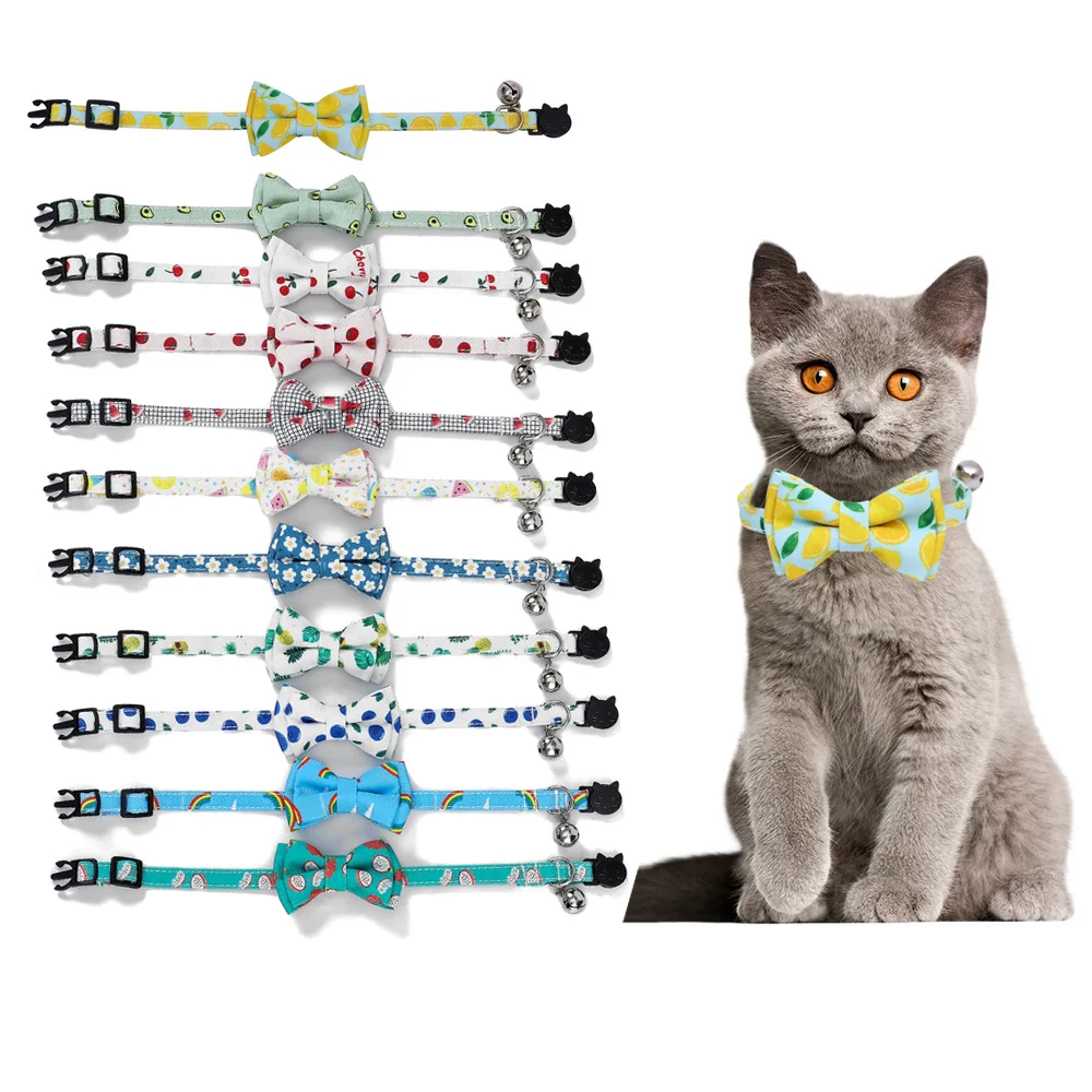 

Wholesale Adjustable Pet Collar With Bow Ties Neckties Dog Scarf Bandana With Bell