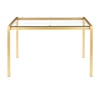 Contemporary modern standard size golden dining table for 4 people