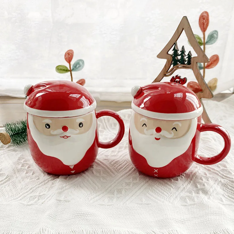 

Creativity Christmas Ceramic Tea Mugs 450 Ml Funny Travel Coffee Mug cute Santa Claus Water Cup Girls Boys Friends Gifts