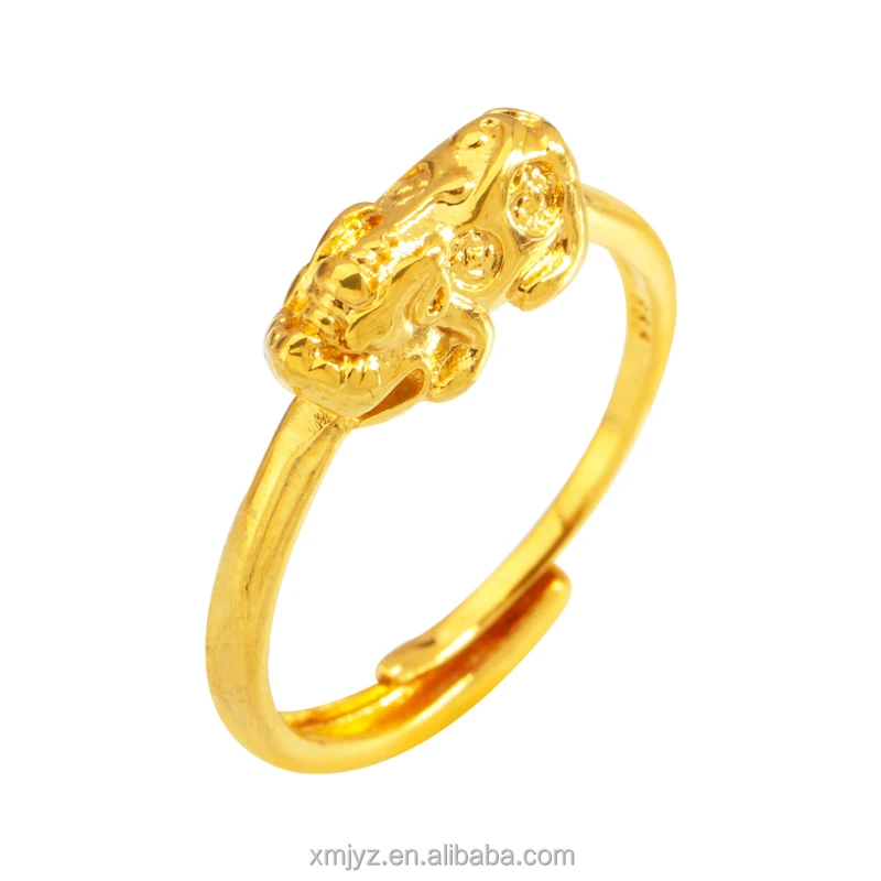 

Cross-Border Ring Brass Gold-Plated Brave Bright Surface Open Ring Niche Ring Female