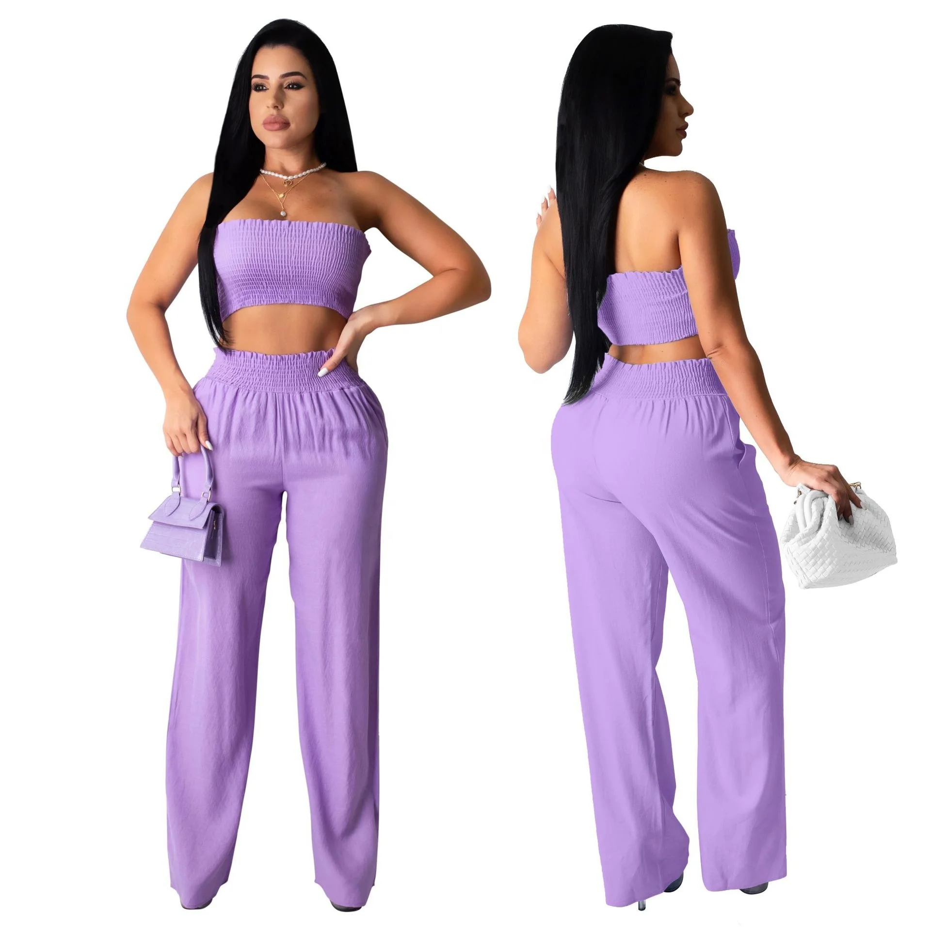 

MT57-9613 womens 2pc short set summer casual set two piece pants & top