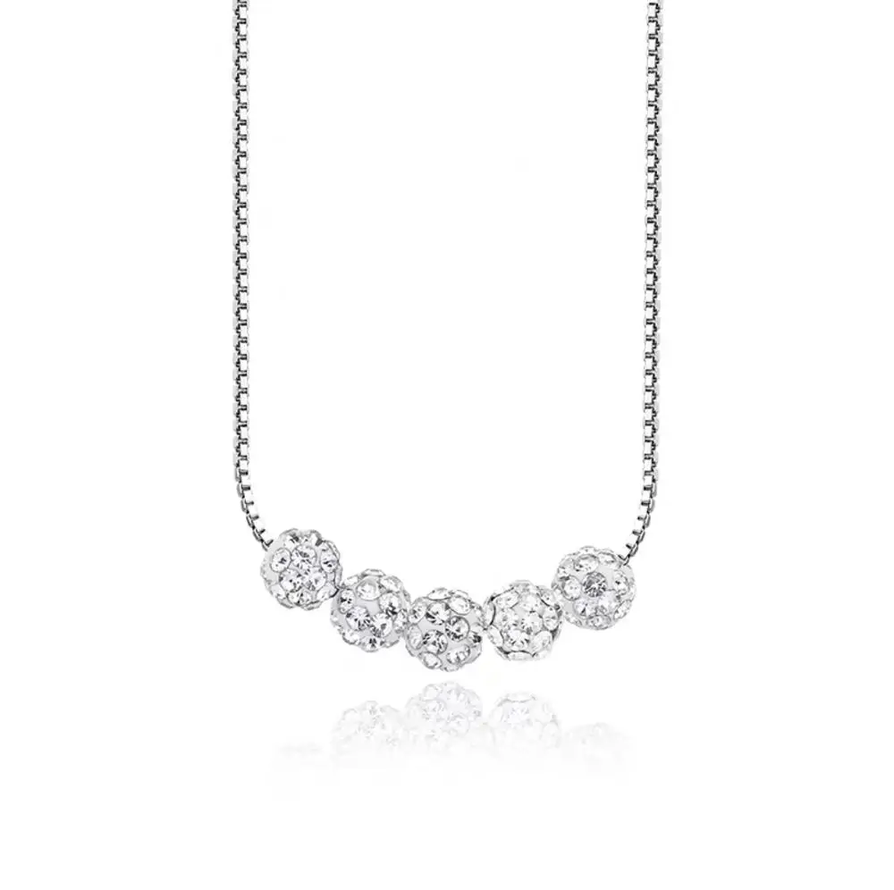 

Eico New product 2019 diamond bead necklace design crystal jewelry Round White crystal Necklace women Jewelry