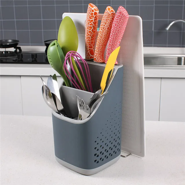para utensilios de cocina cesta de secado y tenedor cuchara de drenaje organizador Soporte para cubertería fregadero 