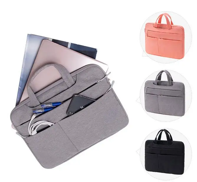 

13.3 inch Sleeve Laptop Case Waterproof Polyester Laptop Bag Notebook Bag For Women and Men, Gray, black, pink