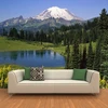 hd far foggy ice mountains green trees lake flower nature uv print quite environment fashion room design 8d wallpaper 3d forest