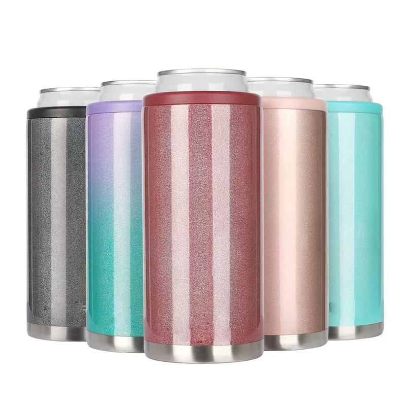 

Amazon top seller 12oz Stainless Steel Skinny Can Cooler Double Wall Insulator Beer Can Holder-Skinny Tumbler, Customized colors acceptable