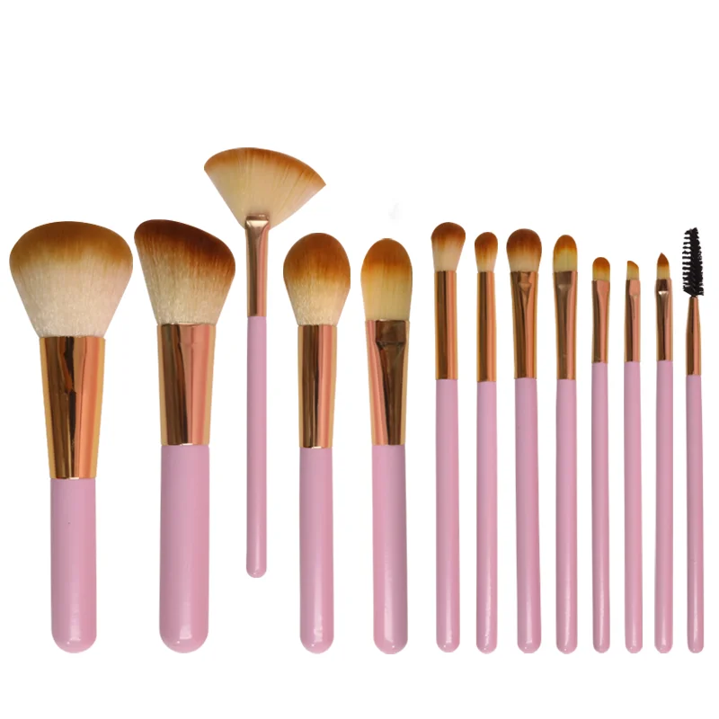 

HZM 12PCS 2021 Hot Selling Custom Label Cheap Pink Makeup Make up brushes Kit customized logo wholesale Best Makeup Brush set