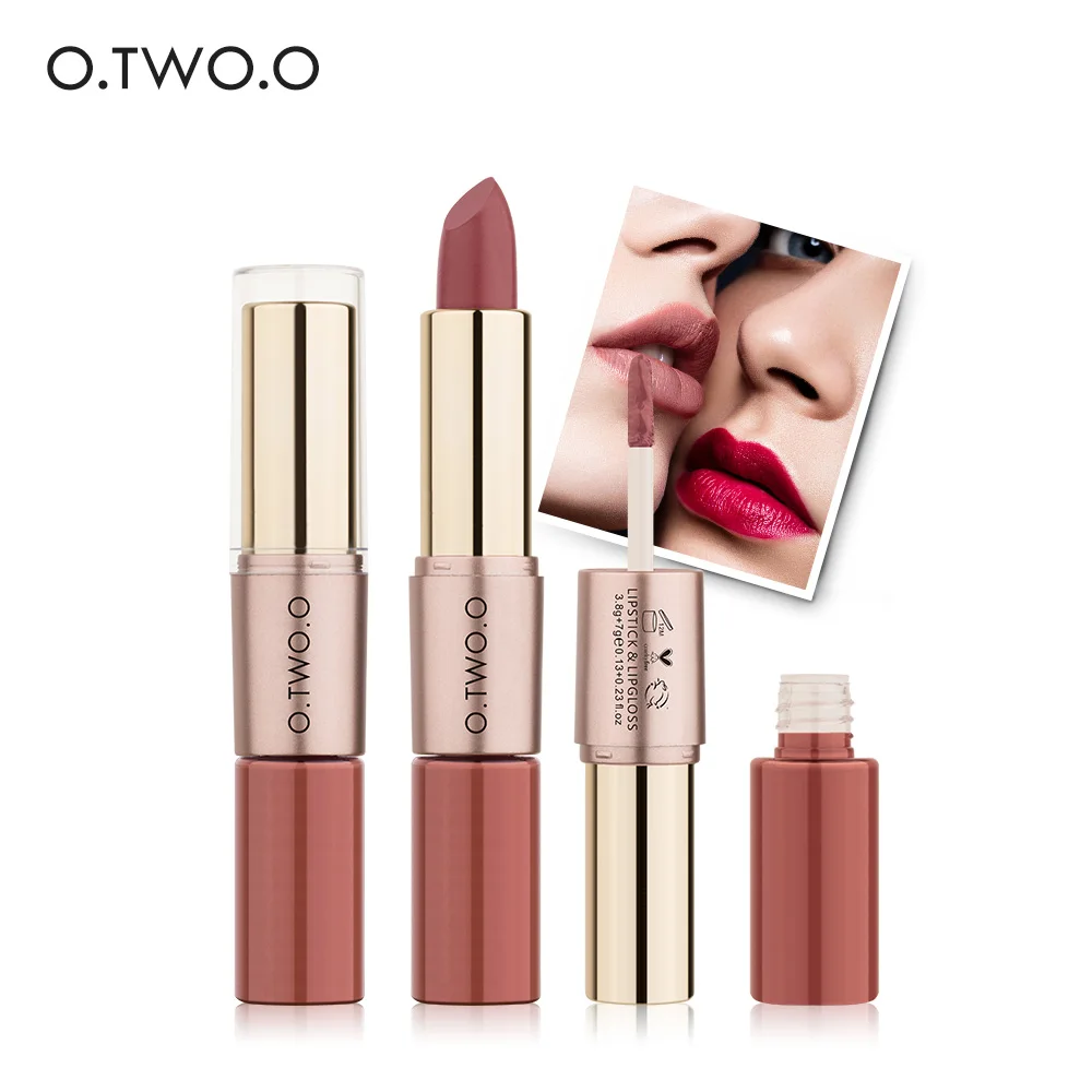

O.TWO.O Lasting not easy to discolor lipstick 12 Color Liquid Matte Lipstick and lipgloss 2 in 1 Waterproof