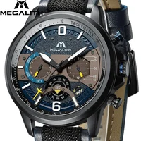 

MEGALITH New arrive wristwatch sport fashion military style cool drapshipping watches men luxury brand chronograph jam tangan