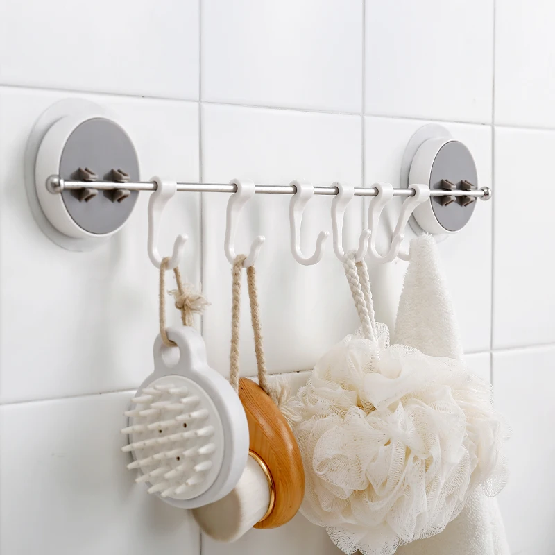 

Good quality wall mounted no drill stainless steel kitchen storage racks with hooks