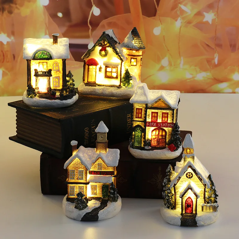 

Hot Sales House Shaped Christmas Lamp Gifts Navidad New Year Present for Kids Christmas Ornament