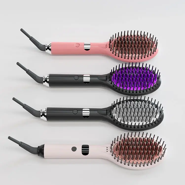 

2023 New Style 360 Degree Swivel Cord Electric Ceramic Hair Straightener Comb Custom Logo