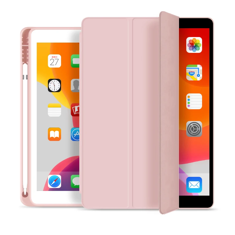 

For iPad Case 10.2 Inch Pencil Holder Cover iPad 8th Generation Smart Tablet Case For iPad 102, Multiple colors