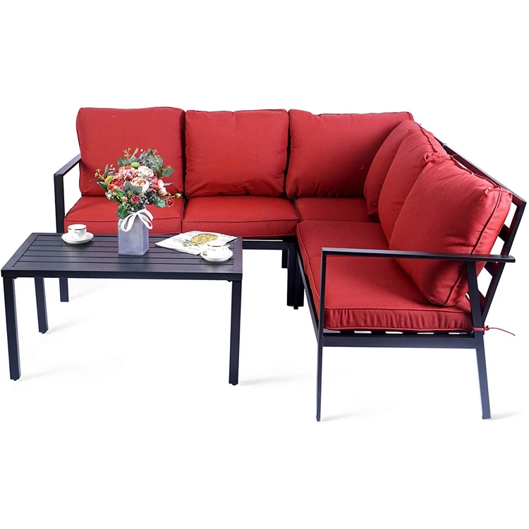

Multiple color selection outdoor furniture steel sofa set, Optional