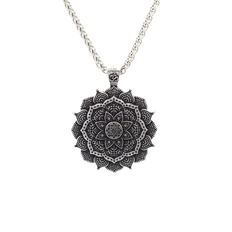 

Tibetan Buddhism Spiritual Meditation OM Mandala Lotus Necklaces Amulet Yoga Jewelry