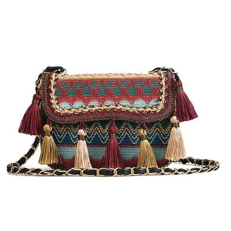 

Mini Ladies Bag Fashion Woven Messenger Portable Bucket Summer Woven Handbag